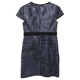 Vestido mini con purpurina Maje en lentejuelas azul marino