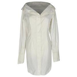 Abito chemisier Etro con spalle scoperte in cotone bianco