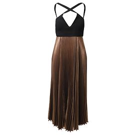Plissiertes Abendkleid Alba von A.L.C aus Polyester Bronze/Schwarz