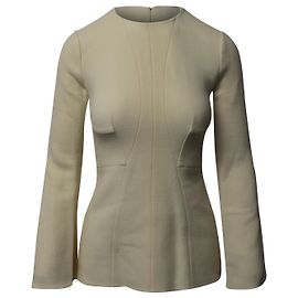 Stella Mc Cartney Top Peplum in lana color crema Stella McCartney