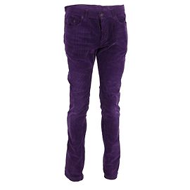 Saint Laurent Slim-Fit Cordhose aus lila Baumwolle