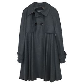 Abito cappotto doppiopetto plissettato in lana vergine grigia Sportmax