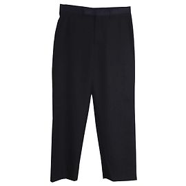 Prada Triangle Logo Hose aus schwarzer Wolle