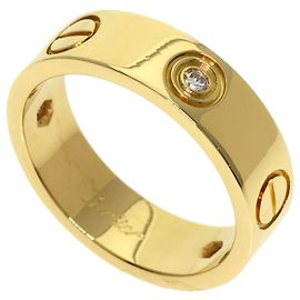 Anel Cartier Love com meio diamante em ouro amarelo 18K