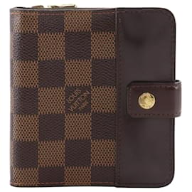 Cartera plegable compacta Louis Vuitton en lona Damier