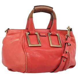 Chloé Borsa Chloe Etel in Pelle 2way Rosso Oro Auth BA13902