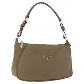 Borsa a Spalla PRADA Nylon Verde Argento Auth 189427