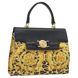 Borsa Gianni Versace in PVC e tela Giallo Oro Auth 190811
