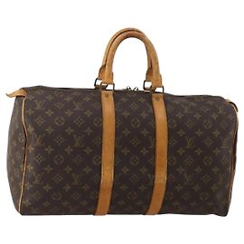 LOUIS VUITTON Monogram Keepall 45 Boston Bag M41428 LV Auth 190104