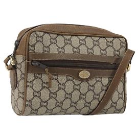 Borsa a tracolla GUCCI GG Plus Supreme PVC Beige Oro Auth bs36024