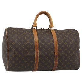 LOUIS VUITTON Borsa Boston Monogram Keepall 50 M41426 LV Auth 190842