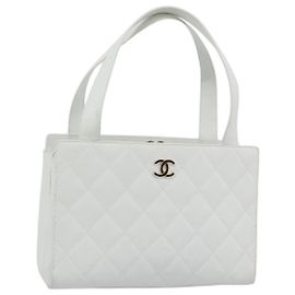 Borsa CHANEL in pelle di agnello bianco oro CC Auth mr2763V