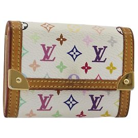 LOUIS VUITTON Monedero Pla Coin Purse Multicolor White M92657 Auth 190685
