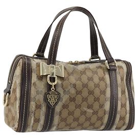 Borsa GUCCI GG Crystal in tela rivestita Rosa Marrone oro 181487 Auth 189418