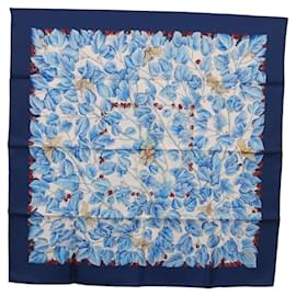 Hermès HERMES Carre 90 Sciarpa L'ARBRE de SOIE Seta Blu Autentica 189417M