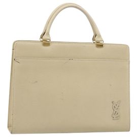 SAINT LAURENT Borsa in Pelle Gold Beige Auth gh097A