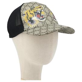 Cappellino GUCCI GG Supreme Web Sherry Line Cap PVC L Beige Red Green 426887 Auth 171533