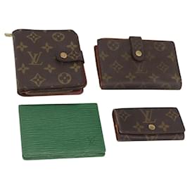 LOUIS VUITTON Monogram Epi Wallet 4 Set Green LV Auth BSZ698