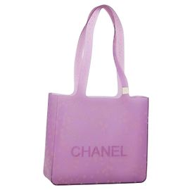 Borsa Tote CHANEL in gomma Viola CC Autentica 183664