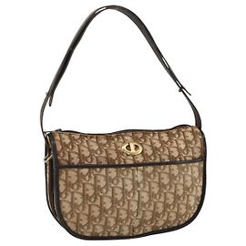 Borsa a tracolla Christian Dior Trotter Canvas Beige Oro Autentica LNZ423