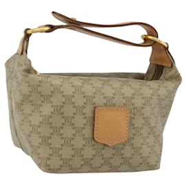Céline Pochette CELINE Macadam Canvas PVC Beige Oro Auth 176668A