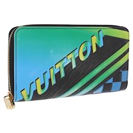LOUIS VUITTON Epilase Zippy Wallet Long Wallet Blue Black M62268 LV Auth 191544M
