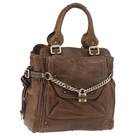 Borsa Chloe Paddington in pelle marrone oro Auth 190982 - Chloé