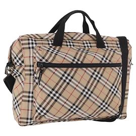 Borsa a mano BURBERRY Canvas 3way Beige Oro Auth mr2653