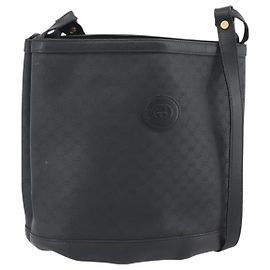 Borsa a Spalla GUCCI Micro GG Supreme PVC Nero Oro 001 14 0934 Auth mr2775