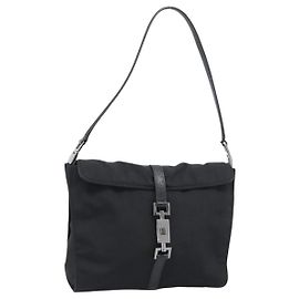 Borsa GUCCI Nylon Nero Argento 001 3734 Auth mr2639