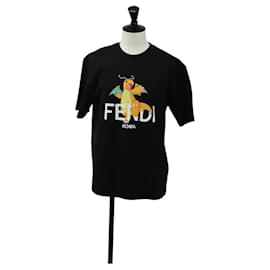 Camiseta FENDI x FRGMT x POKEMON Dragonite de Algodón S Negro Auth 190452SM - Fendi
