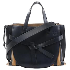 Borsa a mano 2Way in pelle LOEWE Gate Top Handle nera - Loewe
