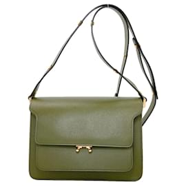 Borsa a tracolla Marni Trunk in pelle kaki