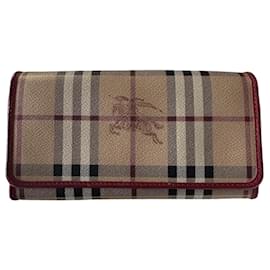 Burberry Check leather and canvas wallet