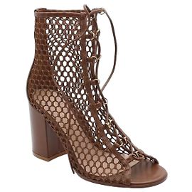 Stivaletti con lacci in mesh marrone Gianvito Rossi