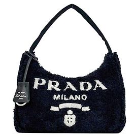 Borsa in spugna nera Prada