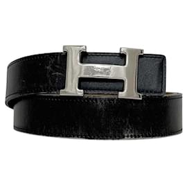 Cinturón H Hermes en negro y marrón - Hermès