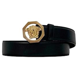 Cintura in pelle nera Versace