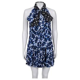 Conjunto de falda y top de seda azul Louis Vuitton Talla 36 Segunda mano