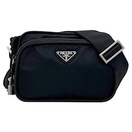 Borsa a tracolla in nylon Prada nero