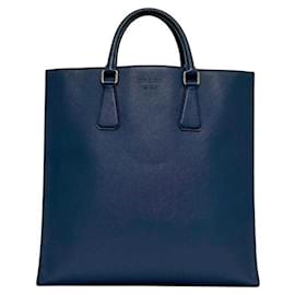 Borsa Tote Prada Saffiano blu