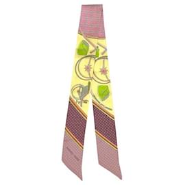 Hermès Hermes Twilly Schal in Pink und Gelb