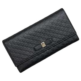 Gucci Schwarzes Bi-Fold Long Wallet