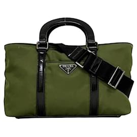 Borsa a tracolla 2-way Prada verde kaki