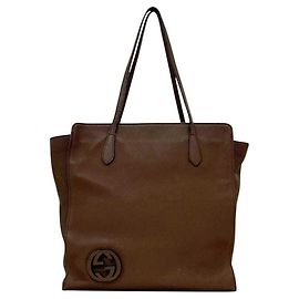Borsa Tote Gucci in pelle marrone