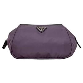 Pochette in nylon viola Prada