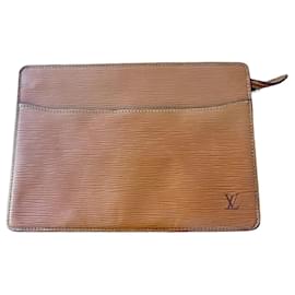 Pochette Louis Vuitton Epi Cuir Marrone