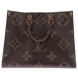 Louis Vuitton Onthego Monogramm Leder Tote Bag Braun