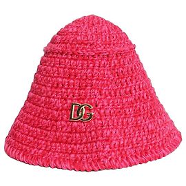 Dolce & Gabbana Cappello da sole intrecciato rosa - taglia S