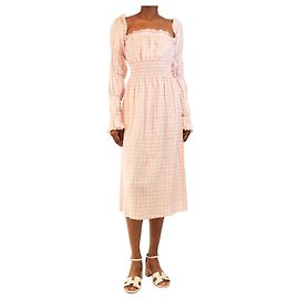 Autre Marque Midi-Kleid mit rosa Vichy-Karo - Größe XS